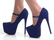 Womens Stiletto Platform High Heels Ladies Ankle Strap Wedding Prom Party Shoes