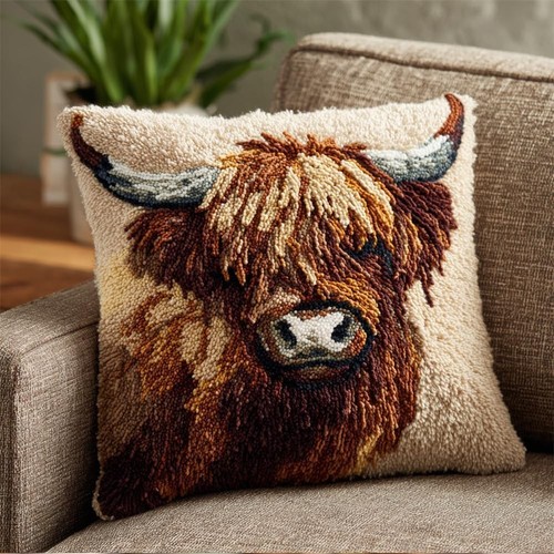 Animal latch hook pillow - latch,