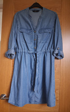 F&F BLUE LYOCELL DENIM SHIRT DRESS - SIZE 10