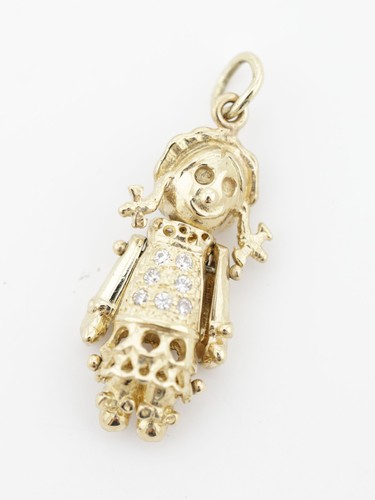 Gold ragdoll pendant 9ct - gold,