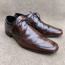 Jeffery West M&S Autograph Shoes Men UK 11 Polished Brown Leather Lace up Brogue