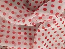 Red Polka Dot Chiffon Fabric |
