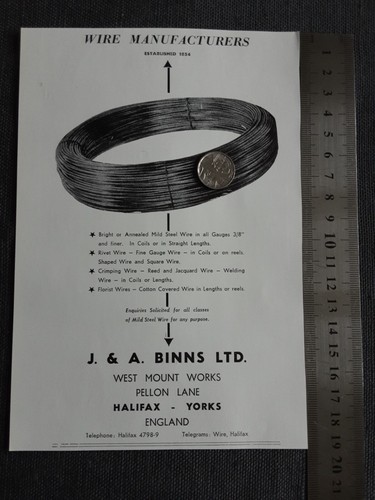 Advert print a binns - j, ltd