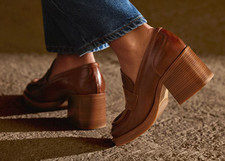 RUSSELL & BROMLEY Stacked Stacked Block Heel Loafer 40 UK 7 £245