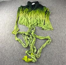 Rat & Boa Cyprus Shirt Womens Medium Green Boho Wrap Tie Front Long Sleeve