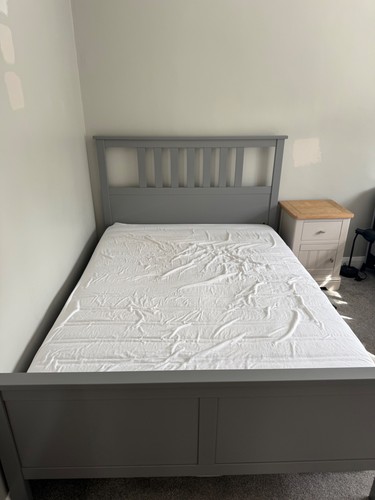 Grey double bed frame good - frame,