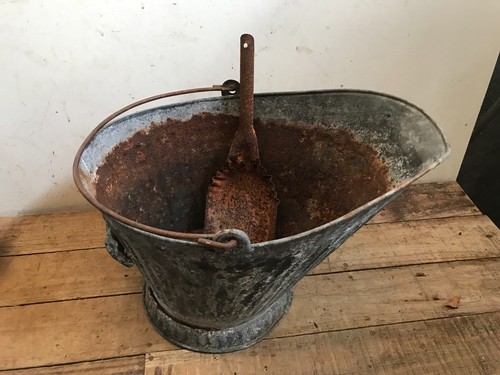 Old coal ash - ash, bucket