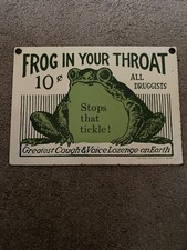 FROG IN YOUR THROAT lozenge Ande Rooney enameled metal sign