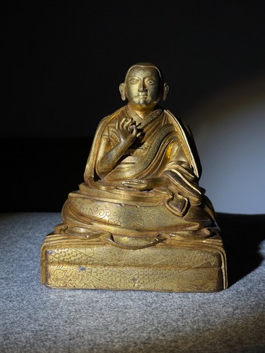 Gilt old bronze tibetan - tibetan, guru