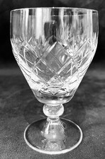 Whitefriars Hand Cut Crystal Glass “Garland” Large Wine Glass or Water Goblet