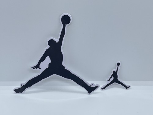 Black jumpman sticker set big - set,