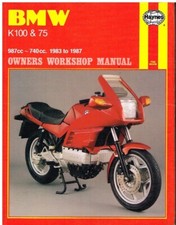 BMW K75 (INCL C S T) & K100 (INCL RS RT LT) 1983-87 OWNERS WORKSHOP MANUAL