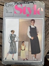 Style Sewing Pattern 4395 Misses' Dress or Pinafore & Shirt Size 10 Uncut 1980s