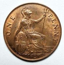 1921 George V PENNY, Bare Head