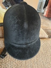 Charles Owen equestrian horse riding hat 61cm 7 1/2 black beagler velvet
