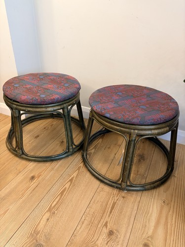 Pair vintage rattan - rattan, bamboo