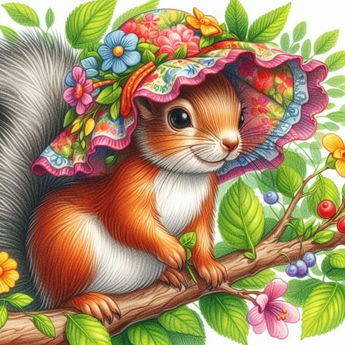 Squirrel kin bonnet card - kin,