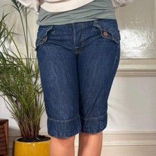 Evisu Denim Shorts - 30W UK 8 Dark Wash Cotton