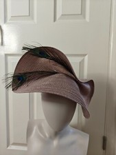 light brown straw fascinator