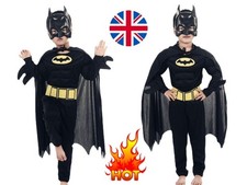 Kids Batman Superhero Costume DC Comic Book Week Party Cosplay Boys Fancy Dress@