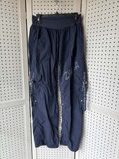 Zumba Feelin' It Cargo Pants Indigo Blue, Women's XL Pull On Athletic Roll Up