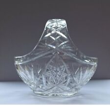 Vintage Large Lead Crystal Cut Glass Basket - Fruit Bowl / Centrepiece