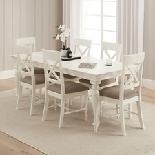 Wilmslow White Dining Table + 6 Chairs - SLIGHT SECONDS-WLM35-WLM32x6 -F209