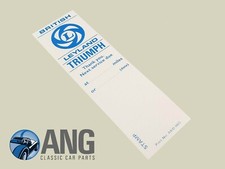 TRIUMPH SPITFIRE, GT6, STAG, TR6, TR7 BRITISH LEYLAND SERVICE DECAL, STICKER