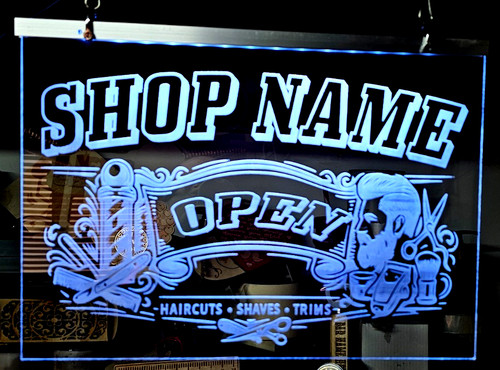 Barber shop light led sign - up,