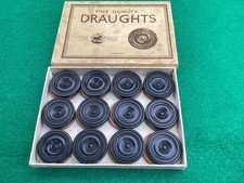24 Vintage St George Collection Fine Quality Draughts Black and Brown Boxed A1