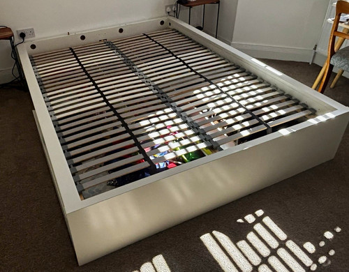 Ikea white king storage bed - white,
