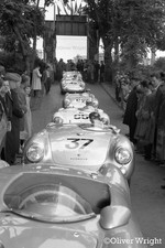 Porsche 550 At Le Mans, Getting ready to race B&W Photo