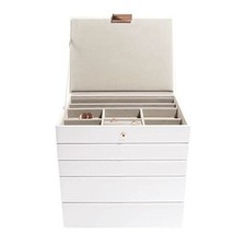 White & Rose Gold Classic Medium Jewellery Box, Set of 5