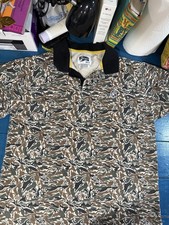 Billionaire Boys Club Mens Brigade Green Brown Astronaut Camo Polo Shirt Sz XL