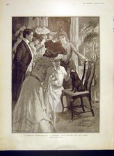 Original Old Antique Print Dog Show Prize-Winner Private View Hickling 1902 20th