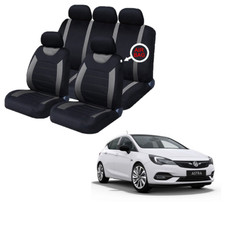 FOR Vauxhall Astra Black & Grey Car Seat Covers Protectors Full Set Washable