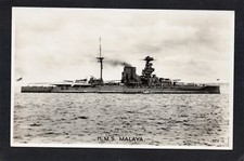 Postcard HMS Malaya naval shipping Royal Navy ship RP