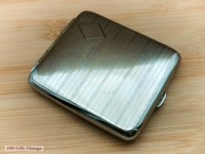 Art Deco Silver Tone Vintage Cigarette Case-Tobacciana-206