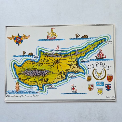 Cyprus illustrated tourist - illustrated, map