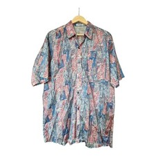 Thai Silk Vtg Multicoloured Abstract Shirt Sz Xl