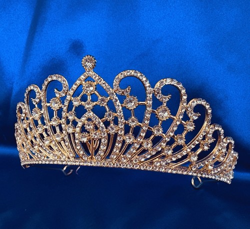 Tiara luxury golden - tiara, crystal