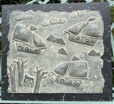 Substantial John Maltby Art Studio Pottery Wall Freeze Plaque Signed 50 x 45 cm