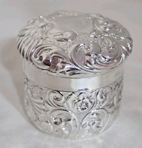Sterling silver vanity jar - jar, /