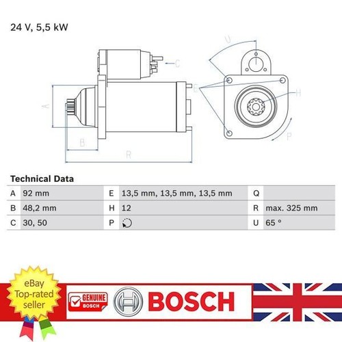 Bosch starter for scania k - for,