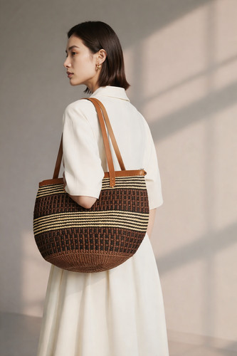 African vintage bucket bag - african,