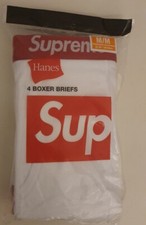 SS24 Supreme Hanes white boxer briefs (4 pack) M medium New unopened Underwear 
