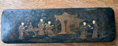 Antique black laquered asian - black,