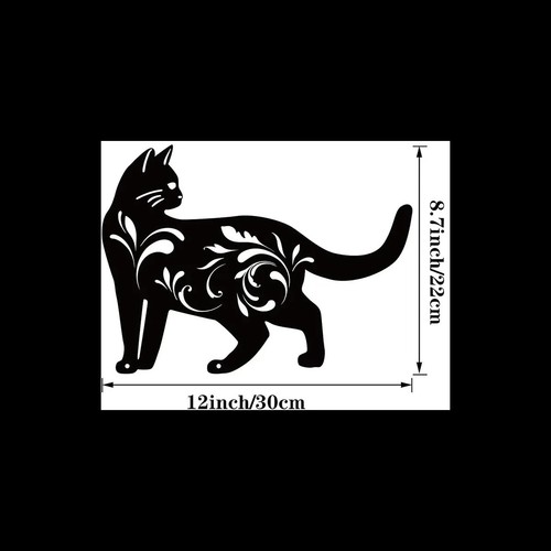 Cat silhouette metal - silhouette, wall