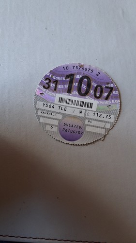 Genuine october 2007 tax disc - genuine,