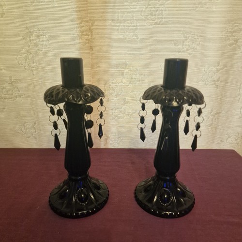 Pair vintage black glass - vintage,